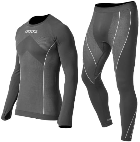 Snocks Thermounterwäsche Herren, extra warm & atmungsaktiv | mit Daumenloch, enganliegend, schnelltrocknend, Skiunterwäsche, Funktionsunterwäsche, Gr. S-3XL