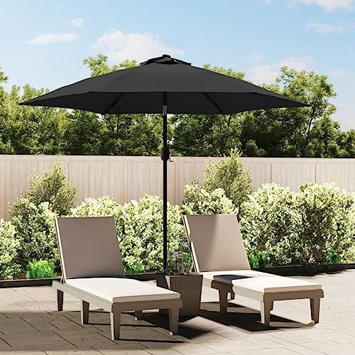 Sonnensegel Balkon Sichtschutz Ampelschirm,Sonnenschirm mit Metall-Mast 300 cm Anthrazit für Außenbereich, Terrasse, Balkon, Garten