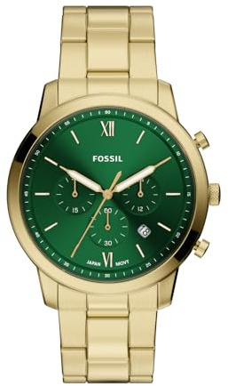 Fossil Neutra Uhr für Herren, Quarz-Chronographenwerk mit Edelstahlarmband