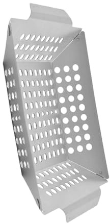 Hemobllo Edelstahl Grillaufsatz Grillschale Verschleißfeste Kompakte BBQ Grillplatte mit Glatten Kanten für Gasgrill und Outdoor Grillen