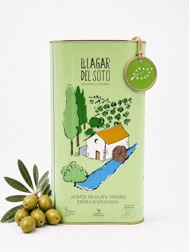 Aceite de Oliva Virgen Extra Ecológico Lata 5 litros – Primera Extracción en Frio - Mejor aceite Bio de Extremadura 2019. Medalla de oro Ecotrama 2021 – AOVE 5L Jacoliva