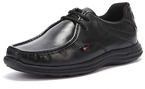 Kickers Mens Reasan Lace Up Black Leather Shoes, 8 UK