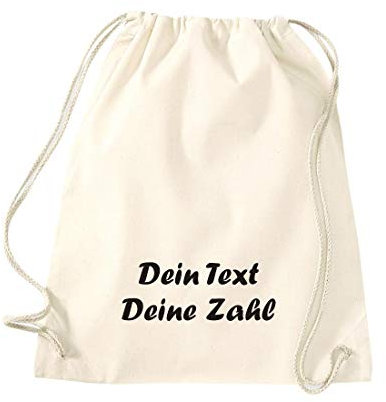 Shirtinstyle Gym Sack Turnbeutel mit deinem Wunschtext veredelt Farbe Natur