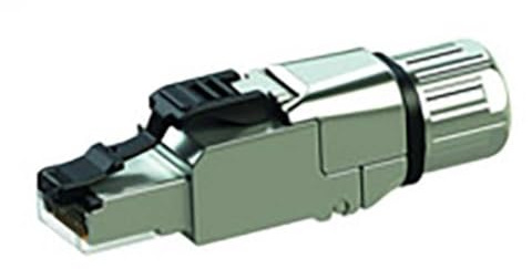 Telegärtner MFP8 IE T568B RJ45-Stecker Cat.6A | Feldkonfektionierbar in 60s ohne Spezialwerkzeug, robustes Metallgehäuse mit geschraubter Zugentlastung, 10Gbit/s & 4PPoE