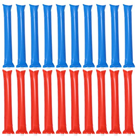 Amosfun Custom Balloons 48pcs Inflatable Sticks Thunder Sticks Competition Events Party Favors Red Blue
