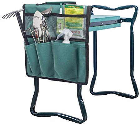 Akemaio Jardin Kneeler Siège Sac à Outils Pliable Jardin Tabourets Banc d'outils avec Sac de Rangement Outil Portable Poche
