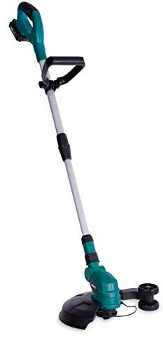 VONROC Desbrozadora 20V - VPower 20V - Incluye batería de 2.0Ah y cargador - 250mm - Bobina de cable doble (2x4m) - Mango telescópico