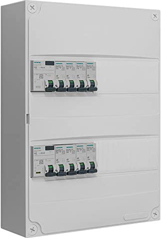 SIEMENS - Tableau 2 rangées pré-équipé 1 inter. diff. 63A + 1 inter. diff. 40A + 8 disjoncteurs