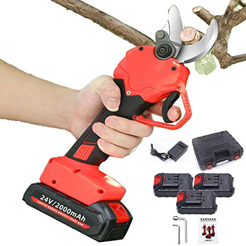 Sécateur électrique 40mm Diamètre de coupe,Sécateur de Branche d'arbre,Ciseaux d'élagage électrique,Batterie au lithium Rechargeable 2Ah,Poignée Antidérapante (Taille : 3x2AH)