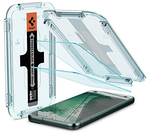 Spigen EZ Fit Schutzfolie [2 Stück] für Samsung Galaxy S22 Plus | Gehärtetes Glas, inkl. Installationskit, Kristallklar, Kratzfest, Hüllenfreundlich, 9H Härte Folie