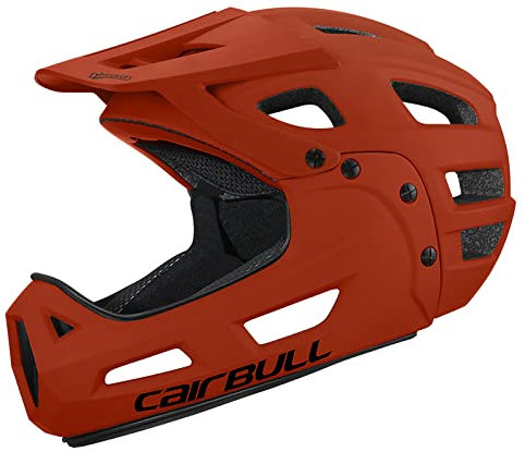 Lixada Mountainbik Helm, Fullface Helm MTB mit abnehmbarem Kinnriemen Visier für Mountainbiking, Leichter Fahrradhelm Damen & Herren mit guter Belüftung