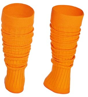 Ateena Stulpen Damen aus Baumwolle, Warm und Bequem Beinlinge, Sportgeschenk, Beinwärmer fur Damen, Beinstulpen in Einheitsgröße Orange