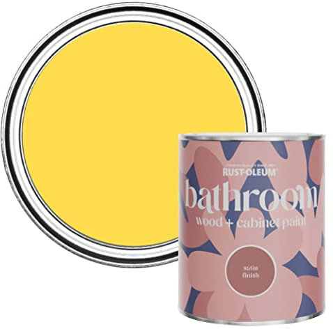 Rust-Oleum Yellow Moisture Resistant Bathroom Wood and Cabinet Paint in Satin Finish - Lemon Sorbet 750ml