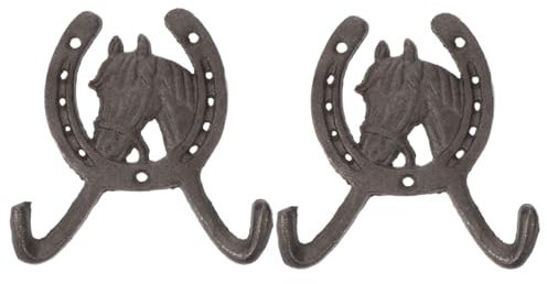 Gadpiparty 2stücke Wandhaken Aus Gusseisen Hufeisenförmig Vintage-design Schwarz Dekorativer Kleiderhaken Für Flur Schlafzimmer Küche Hüte Und Mäntel Aufhängen