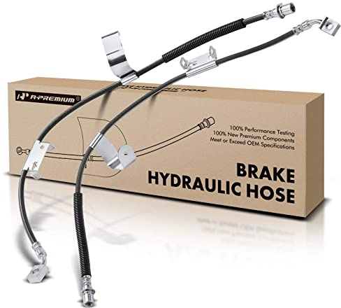 A-Premium Front Brake Hydraulic Hoses Compatible with Select Chevy, GMC and Hummer Models - Silverado 2500 HD/3500 HD, Sierra 2500 HD 2007-2010, Sierra 3500 HD 2008-2010, Yukon XL, H2(Pack of 2)