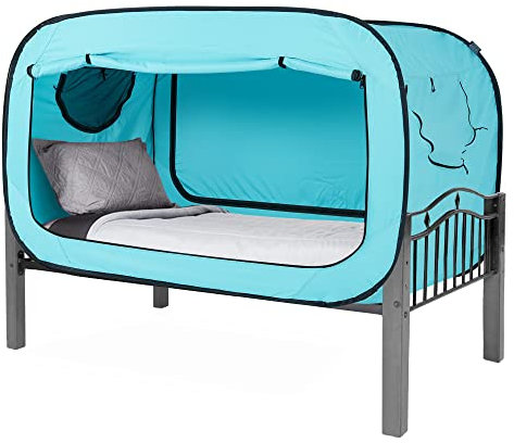 ANC POP Bettzelt, Doppelbett, Baldachin, Zelte, tragbares Traumzelt für Kinder und Erwachsene, Innenschlafzelte mit 2 Türen, atmungsaktiv, private Raumzelte, Seeblau
