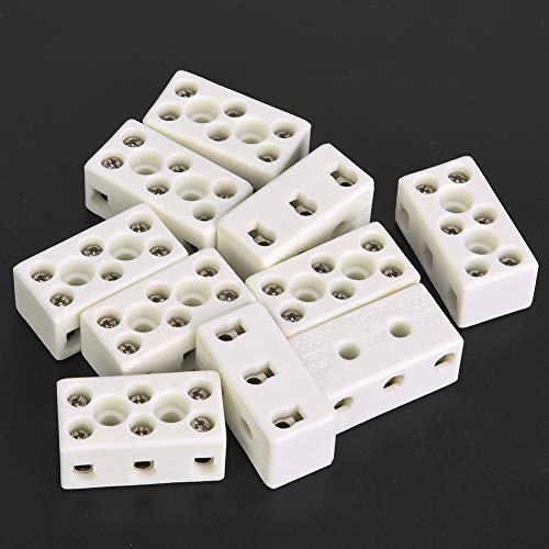 Morsettiera, Connettore Terminale a Vite Bianco Resistente Alle Alte Temperature, Blocco Barriera Elettrica a 3 Vie, 24A 450V-600V