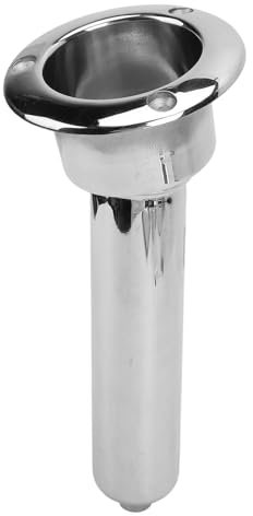 Fockety Edelstahl 0° Rutenbecherhalter, Runde Oberseite 15° Rutenbecherhalter 30° Boot Angelrutenbecherhalter für Yachtschiff 280 Mm Runde Oberseite Getränkehalter (15 Grad)