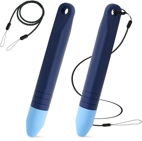 2St Kinderfreundlicher Tablet-Eingabestift mit Lanyards, Eingabestifte für Tablets Kinder Touchscreen Stift für Kinder Kompatibel mit iPad iPhone Android Allen Touchscreen-Geräten (Blau)