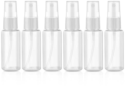 Mozeat Lens sprayflaskor, 6 stycken 30 ml plastspraybehållare transparent tom fin dimma sprayflaska sprayflaska plast sprayflaska för resor vätska kosmetika rengöring kroppsvård