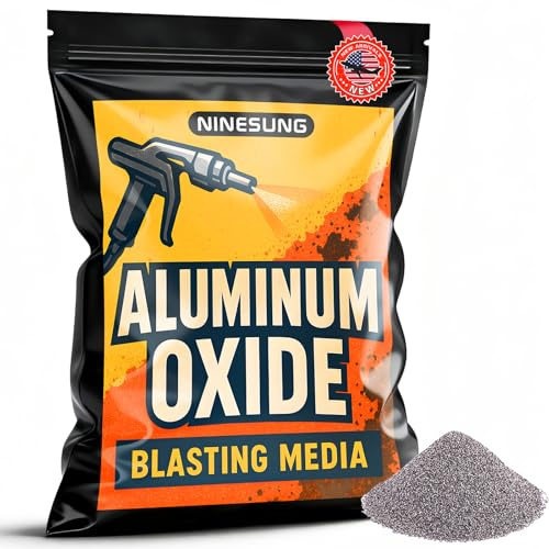 #80 Grit Aluminum Oxide - 1LB Sandblasting Media Premium Long-Lasting Sand Blasting Media, High Abrasive Force Sand Blaster Sand (#80 Grit - 16 oz)