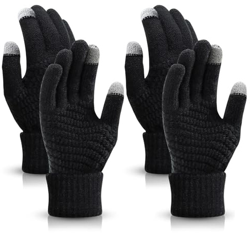 TAGVO 2 Pares De Guantes De Invierno De Punto Para Mujer, Algunos Guantes Cálidos, Guantes Para Pantalla Táctil Con Forro Polar Fino, Adecuados Para Actividades De Ocio En Interiores o Exteriores