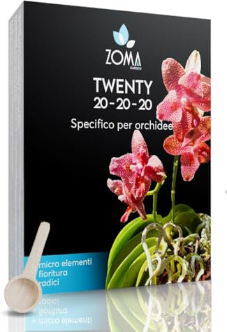 ZOMA Twenty - Concime Orchidee 20 20 20 NPK 250g - Fertilizzante orchidee Completo con Microelementi per Tutte le Varietà di Orchidee, Concime orchidee granulare Stimola Radici e Fioritura