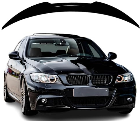 Rear Spoiler Wing Compatible with 2005 2006 2007 2008 2009 2010 2011 2012 BMW 3 Series Sedan E90 328i 335i M4 Style, Not fit 2-door Gloss Black