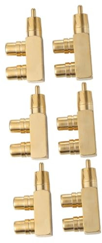 Artibetter 6pcs Splitter Adapter Double Socket Audio Splitter Audio Cable Connector