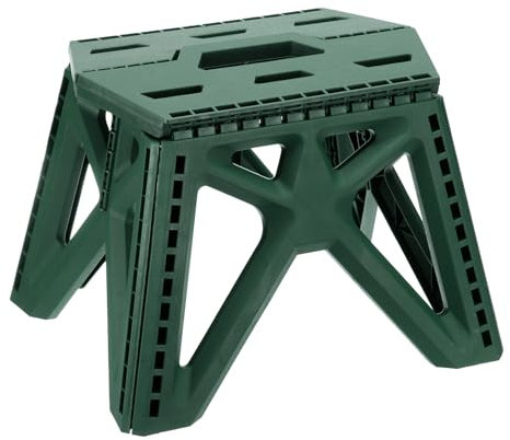 sourcing map 9 Folding Step Stool for Adults 275 lbs Capacity Non-Slip Step Stool with Handle Collapsible Foot Stools, Green Small Stepping Stool for Bathroom, Bedroom, Kitchen