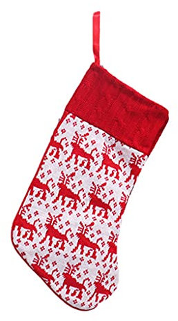 Yjcnelcr Strick-Weihnachtsstrumpf, Süßigkeiten-Geschenke, Socken-Ornamente für Baum, Urlaub, Party, Abendessen, Tisch, Heimdekoration