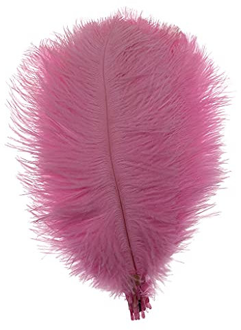 Bunte Straußenfedern, Bastelfedern für Zuhause, Hochzeit, Party, Dekoration, 15–20 cm, Rosa, 20 Stück