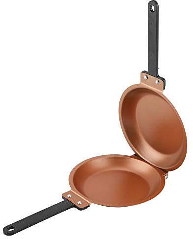 Padella, Padella Antiaderente su Doppio Lato, Macchina per Pancake con Frittate di Uova Fritte, Lavabile in Lavastoviglie Grande, Manico Lungo 19 Cm/7,5 Pollici, Pentole da