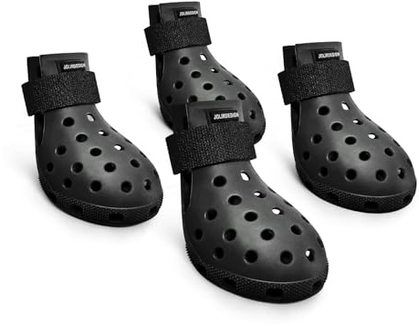 Hundeschuhe Pfotenschutz Outdoor – Hundeschuhe Wasserdicht, einfach an- und auszuziehen, atmungsaktiv, rutschfest, leicht zu reinigende Hundestiefel für Sommer Hitze und Winter Schnee (Schwarz, XL)