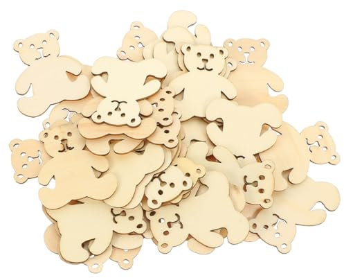 PHENOFICE Stück Holzbären zum Basteln Unbemalte Holzscheiben Diy-Holzausschnitte Kleine Bärenausschnitte Holzmaterial Wunderschöne Handarbeiten