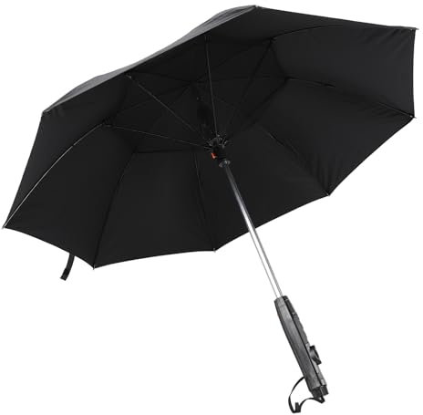 Fafeims Parapluie électrique, Parapluie de Ventilateur de Refroidissement avec Système de Brumisation 2 Heures D'exécution Continue pour la Pêche BBQ Plage (BLACK)