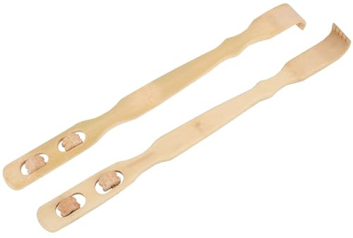 Jecdfs 2pcs rascadores de espalda con rodillos de masaje,rascador espalda madera,back scratcher,Herramienta de Alivio y Relajación para la Espalda, para Masajes y Eliminar Arañazos
