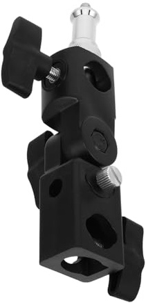 Flash Stand Bracket Adapter for Umbrella Reflector Holder | Black Abs and Metal Build, Lightweight Stable Support, for Weddings and Outdoor Photography