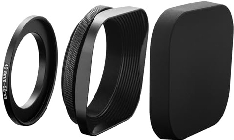 BCMCZCDC Metall Rechteckig Sonnenblende Gegenlichtblende mit 40.5mm Adapterring,Für Canon Sony Fuji Leica Mikrokamera Objektive