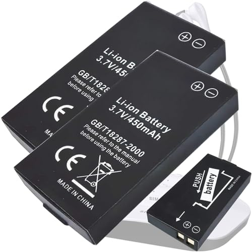 Aousavo (2 PCS) 450 mAh Aumento de la capacidad en un 28% Nueva actualización de batería de repuesto compatible con auriculares inalámbricos SIMOLIO TV SM-823, SM-823D, SM-823D Pro, SM-824D1, SM-824D2