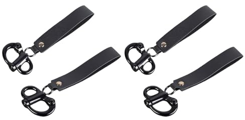 Manilles portatives à dégagement rapide pour pompiers SCBA - Accessoires de qualité marine - Poignée en cuir et acier inoxydable - Manilles d'escalade