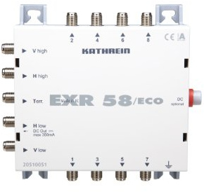 Kathrein EXR 58/eco TV Set-Top-Box Grau - TV Set-Top-Boxen (Grau, 5-862 MHz, 490 g, -20-55 °C, 162 x 148 x 43 mm, 1 x terr, 4 x Sat-ZF, 8 Sub.)