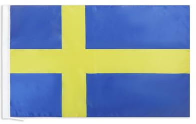 AZ FLAG Flagga Sverige 150x90 cm Banér Svensk Lätt Polyester Stångficka