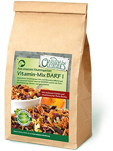 Original-Leckerlies: Vitamin-Mix Barf I 400g, natürlich enthalten: 9 Vitamine und 6 Mineralstoffe, ohne künstliche Zusätze! Futterergänzung für Hunde, Barfen