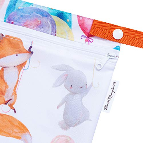 Windelmanufaktur Wetbag, atmungsaktive und wasserabweisende Nasstasche - Made in Germany (groß, Ballonparty)