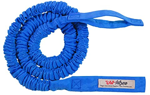 TowWhee - Winter/All-Season EZ Tab Bike Bungee Tow Rope for Bikes, E-Bikes,Skiing | MTB & Cycling Stretch Pull Strap - Made in The USA