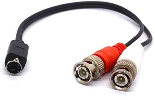 PIIHUSW 25cm S-Video to BNC Splitter Cable, 4 Pin S-Video Male to Dual BNC Female, Adapter for CCTV Cameras, Amplifiers, Coax Cables