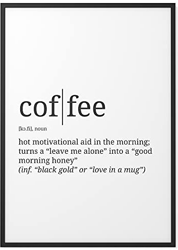 Papierschmiede® Definition Coffee, A1 Poster für Wohnzimmer, Schlafzimmer, Küche, Esszimmer, Wandbild Geschenk Wanddeko Spruch English - ohne Rahmen