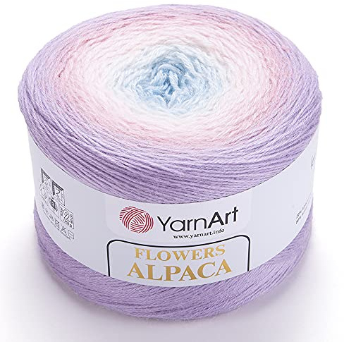 Yarn Art YarnArt Flowers - Filato invernale per uncinetto, 20% alpaca, 80% acrilico, peso 250 g, lunghezza: 940 metri, multicolore, arcobaleno, peso 2 sport (antico, 405)