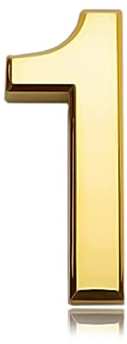 3 Inch Front Door Numbers, 3D Self Adhesive House Numbers Plaques Waterproof Mailbox Signage DIY Chrome Polished Address Numbers Sign for Home Office Hotel Apartment Door Room Wall, Gold (1)